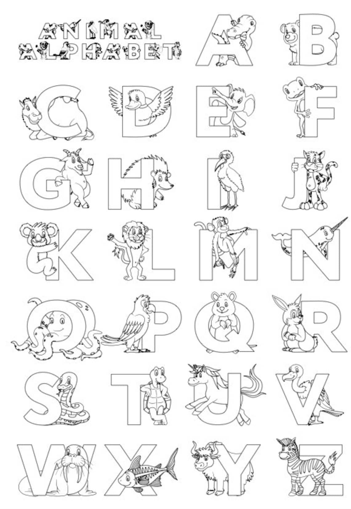 31+ Free Animal Letter Coloring Pages Book Pages