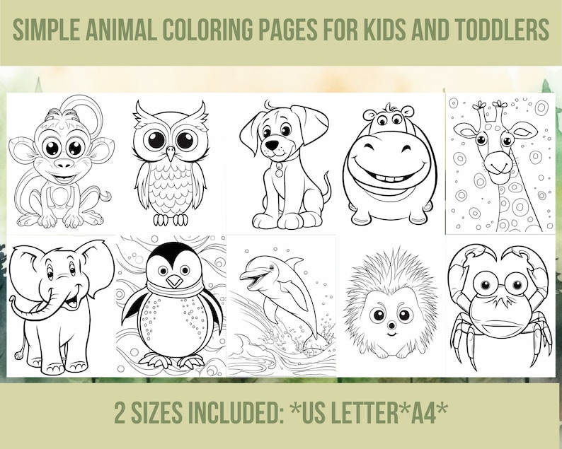 10 Easy Animal Coloring Sheets for Budding Artists and Animal Lovers