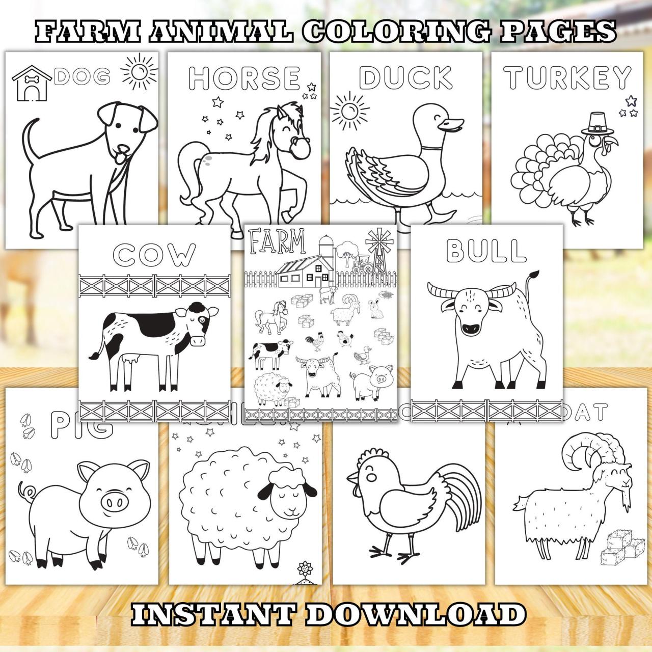 10 Farm Animal Coloring Pages for Kids to Unleash Their Creativity