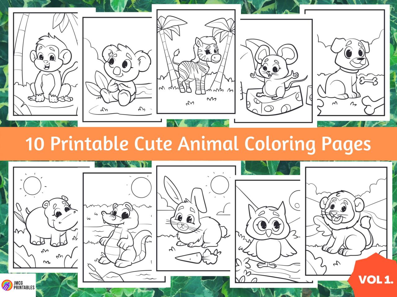 10 Easy Animal Coloring Pages for Kids to Print: Unleash Their Inner Artists