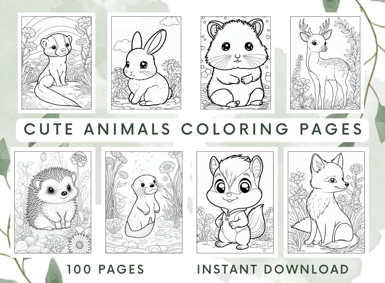 10 Adorable Little Animal Coloring Pages to Download