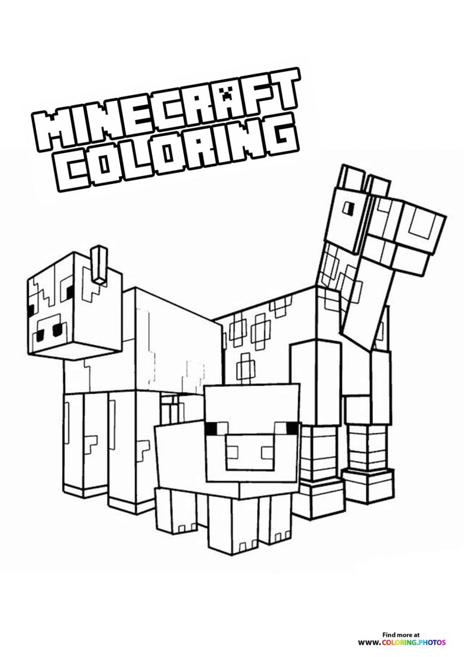 10 Minecraft Animal Coloring Pages for Creative Kids