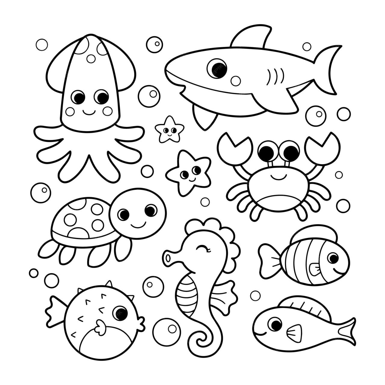 10 Fun Ocean Animal Coloring Pages for Kids