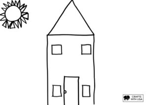 30 Printable House Shape Coloring Pages for Adults 14