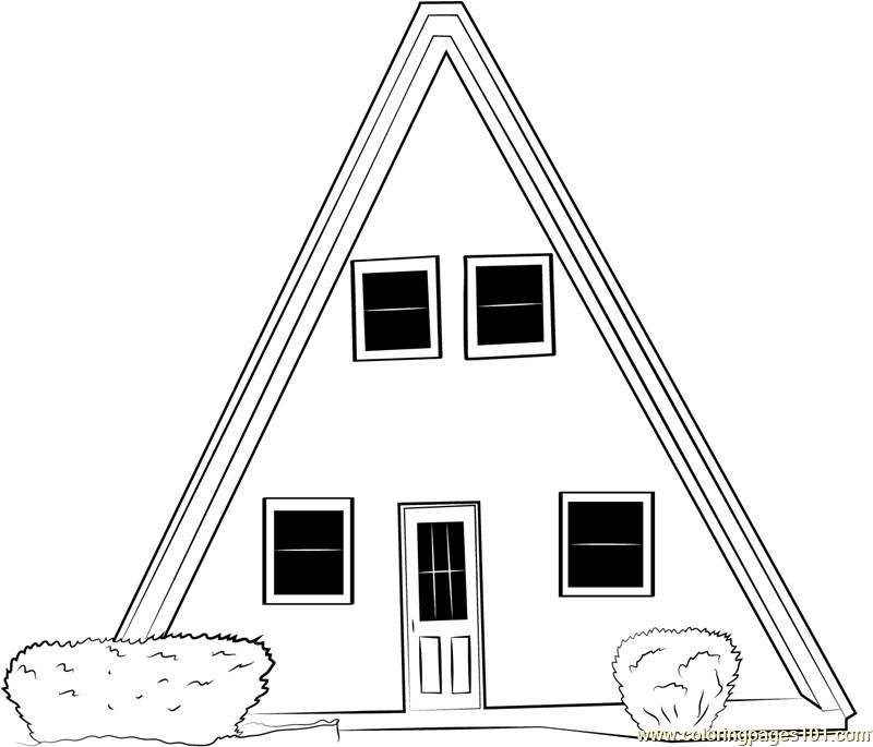 30 Printable House Shape Coloring Pages for Adults 22