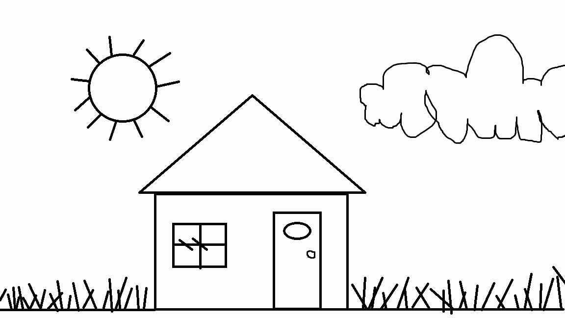 30 Printable House Shape Coloring Pages for Adults 25