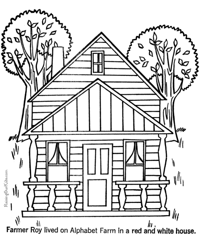 30 Printable House Shape Coloring Pages for Adults 28