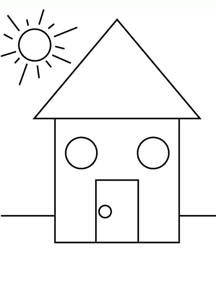 30 Printable House Shape Coloring Pages for Adults 30