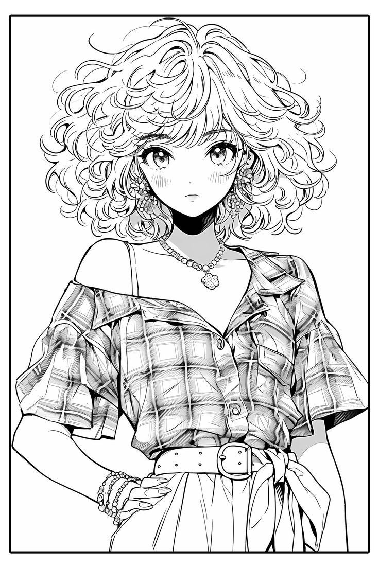 33 Manga Girls Coloring Pages for Adult Free Printable 12