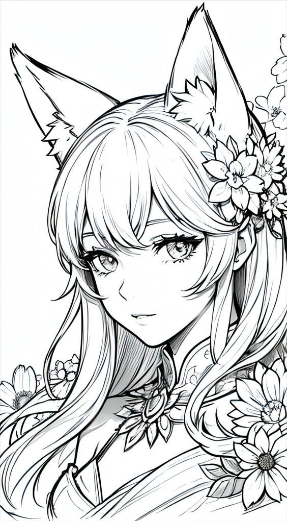 33 Manga Girls Coloring Pages for Adult Free Printable 13