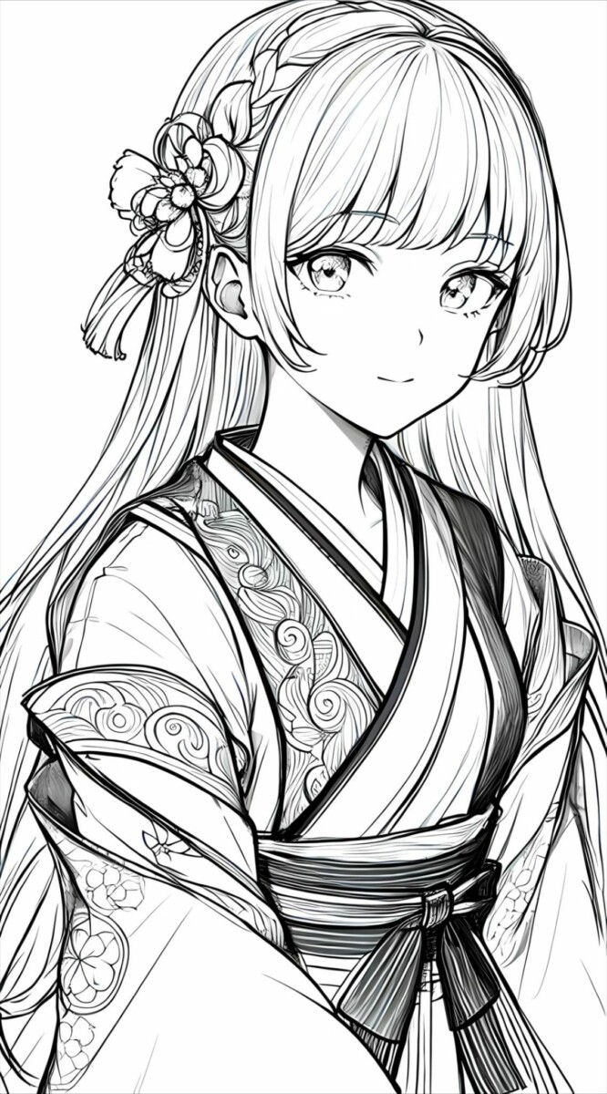 33 Manga Girls Coloring Pages for Adult Free Printable 2