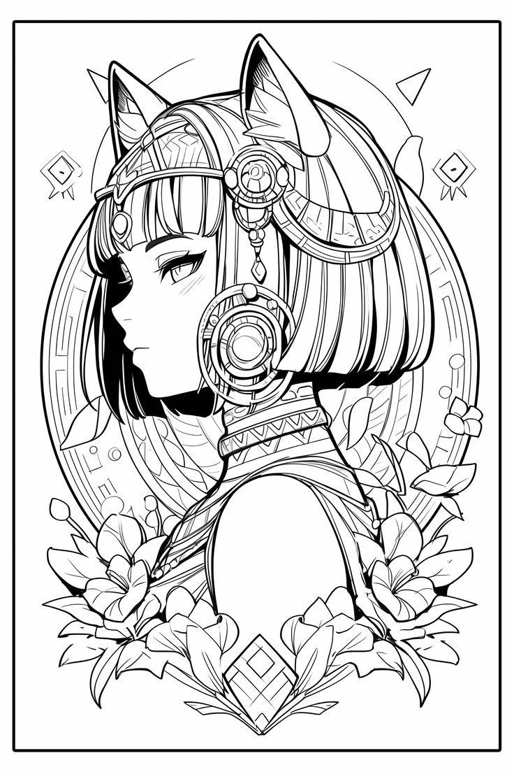 33 Manga Girls Coloring Pages for Adult Free Printable 9