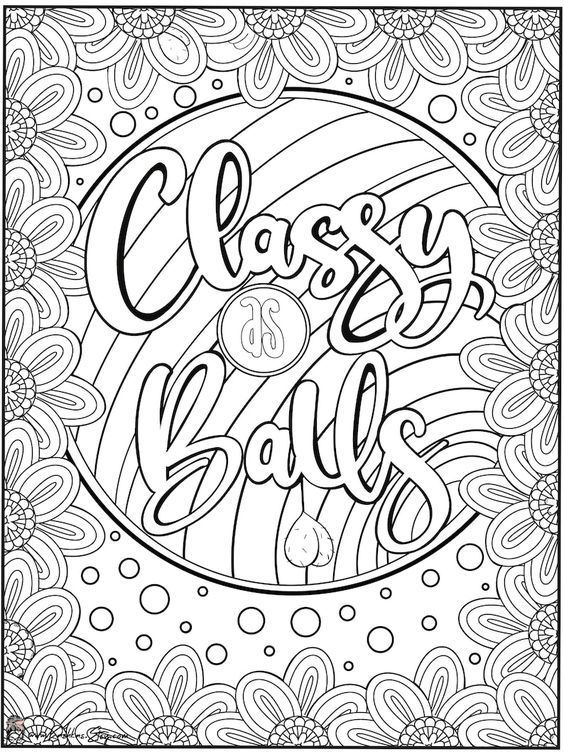 48 Adult Coloring Pages Swear Words Funny Printable 21