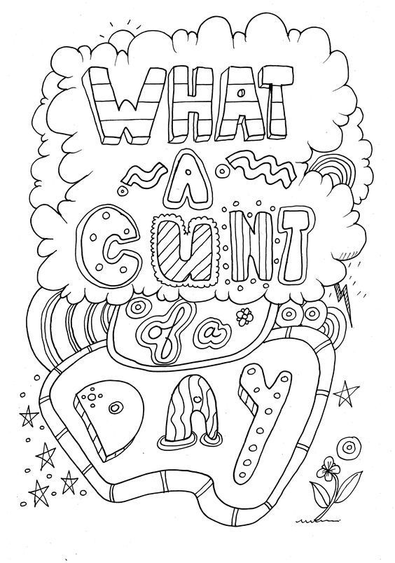 48 Adult Coloring Pages Swear Words Funny Printable 23