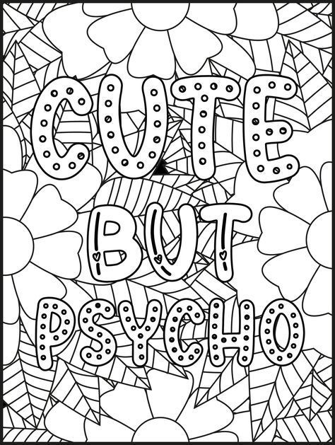 48 Adult Coloring Pages Swear Words Funny Printable 5