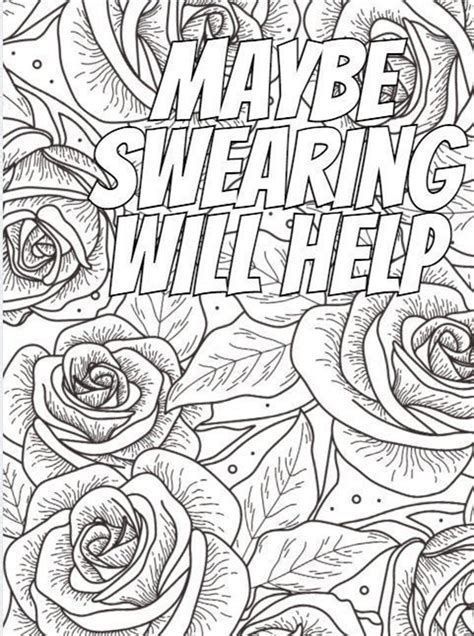 48 Adult Coloring Pages Swear Words Funny Printable 6