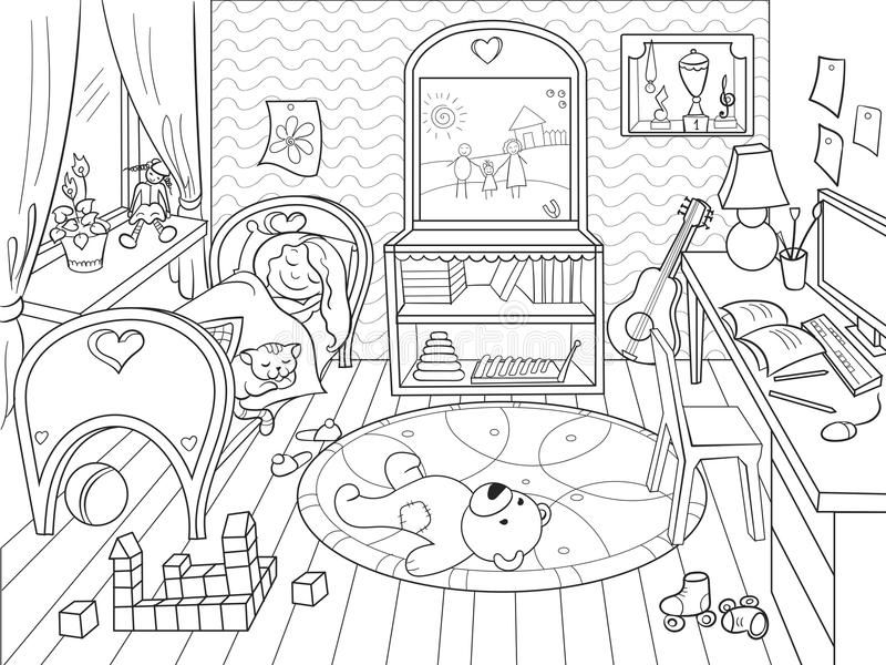 48 Interior House Coloring Pages Free Printable 17