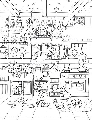 48 Interior House Coloring Pages Free Printable 2