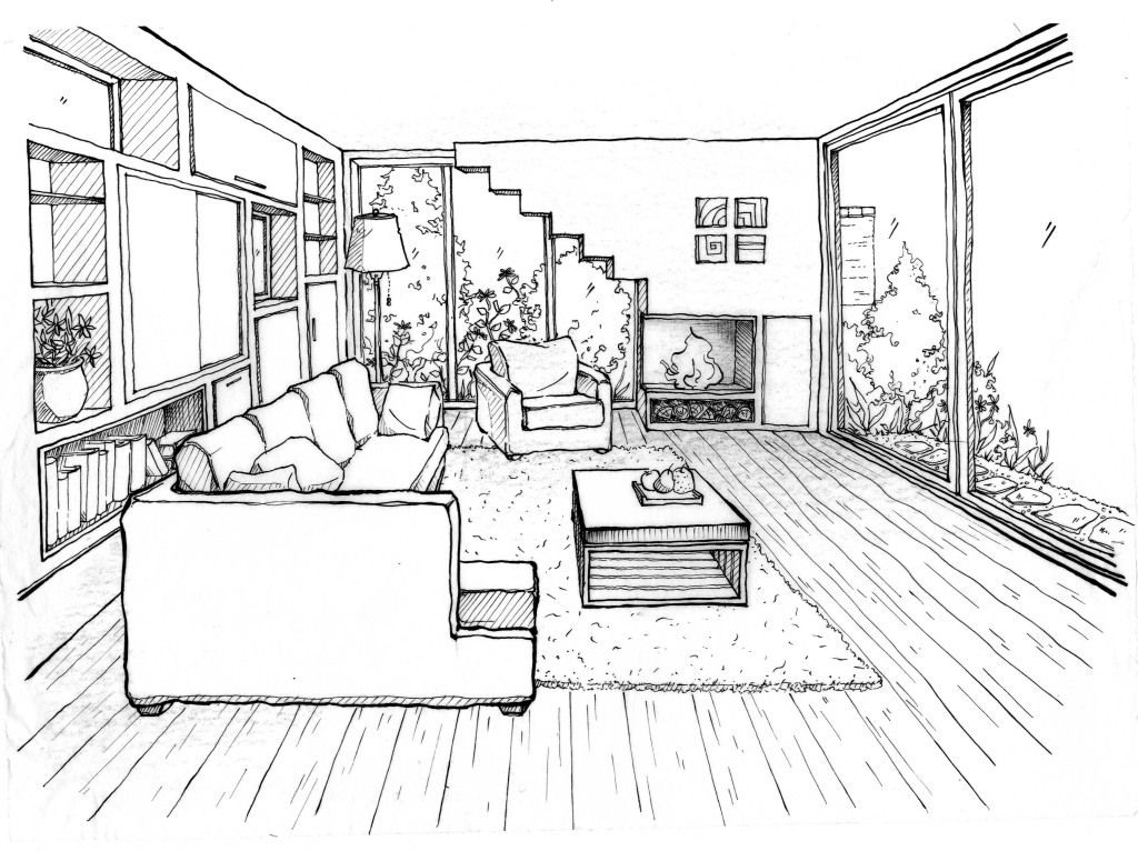 48 Interior House Coloring Pages Free Printable 24