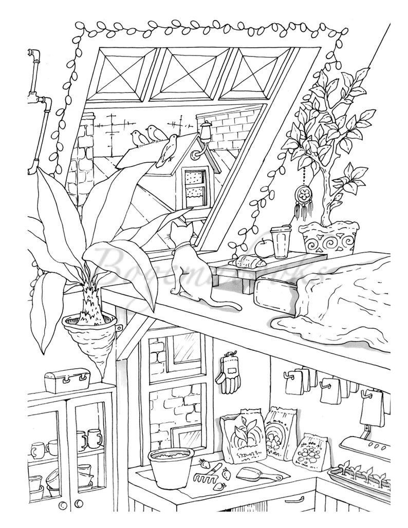 48 Interior House Coloring Pages Free Printable 26