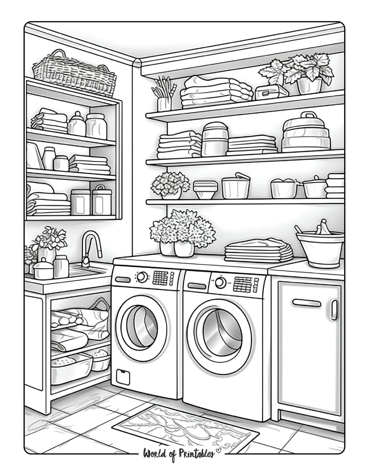 48 Interior House Coloring Pages Free Printable 40