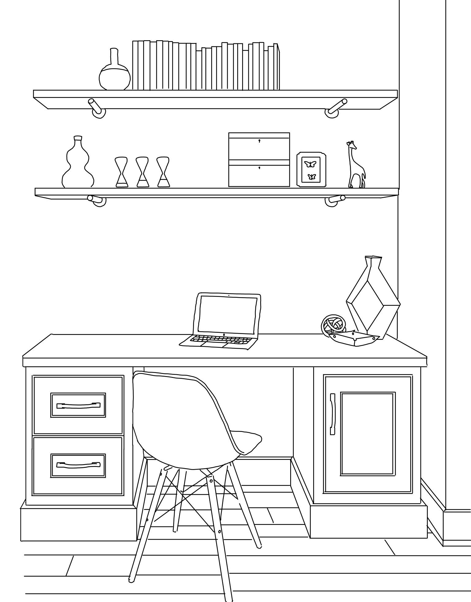 48 Interior House Coloring Pages Free Printable 41