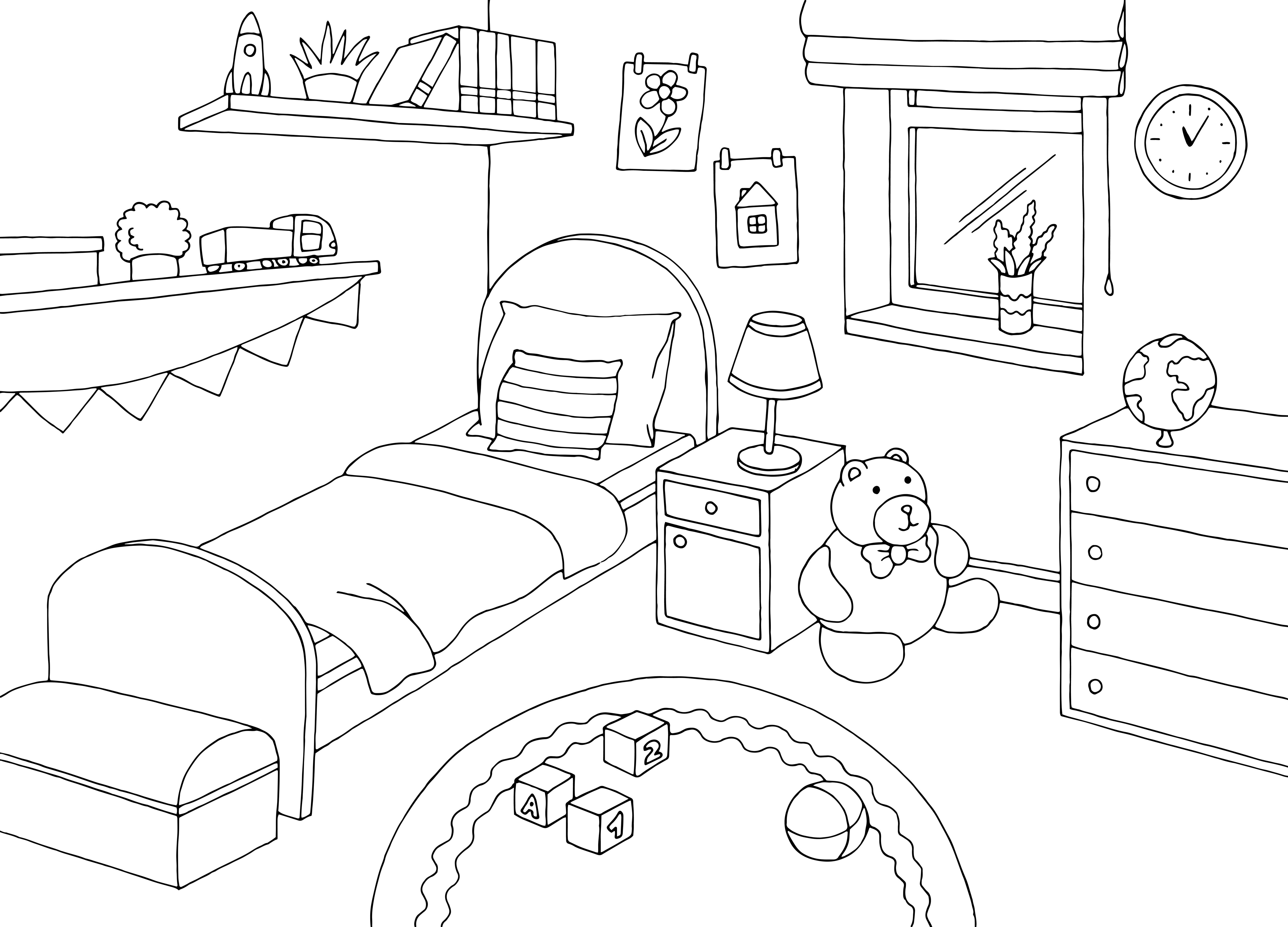 48 Interior House Coloring Pages Free Printable 48