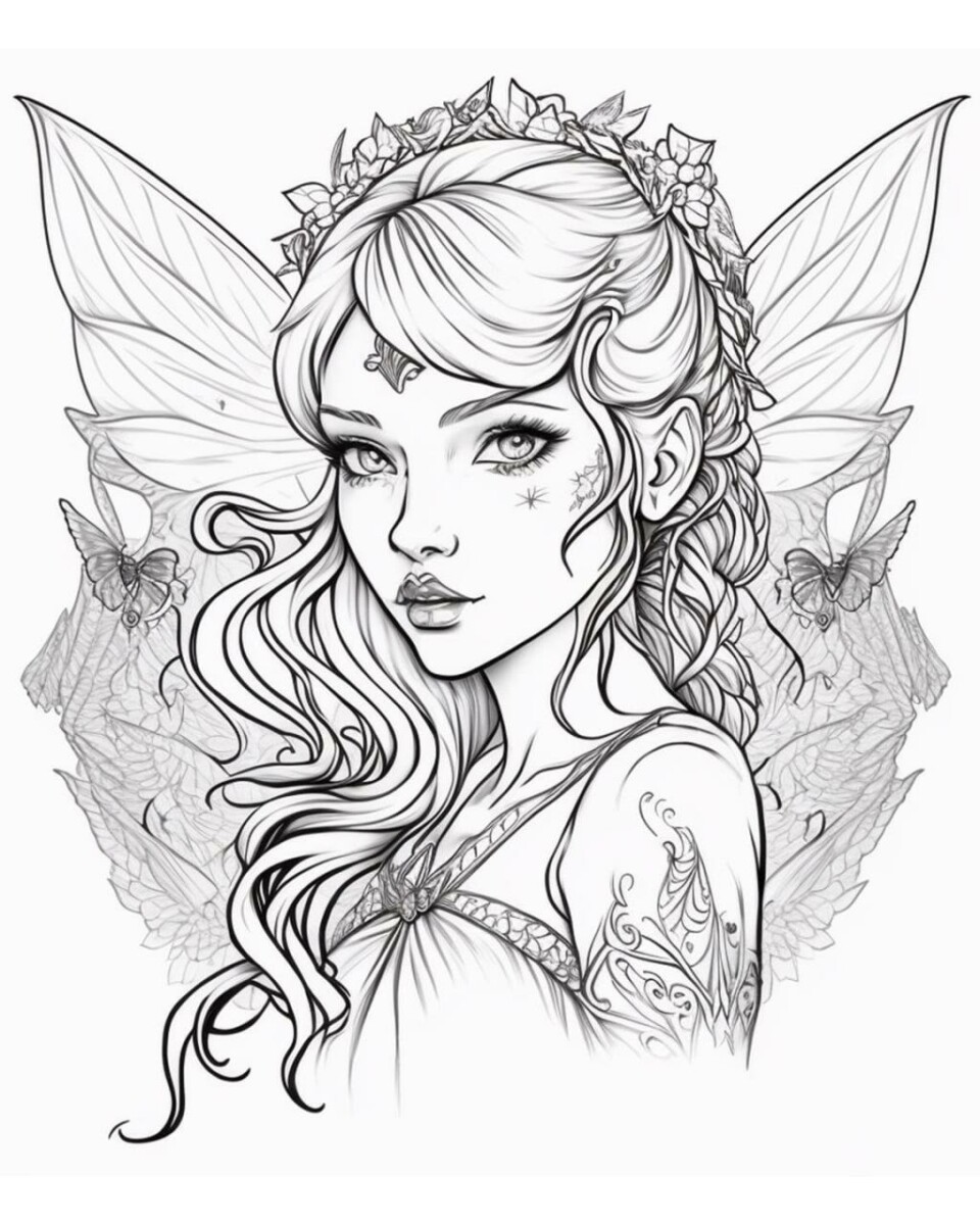 10 Enchanting Adult Fairy Coloring Pages for Relaxation and Serenity