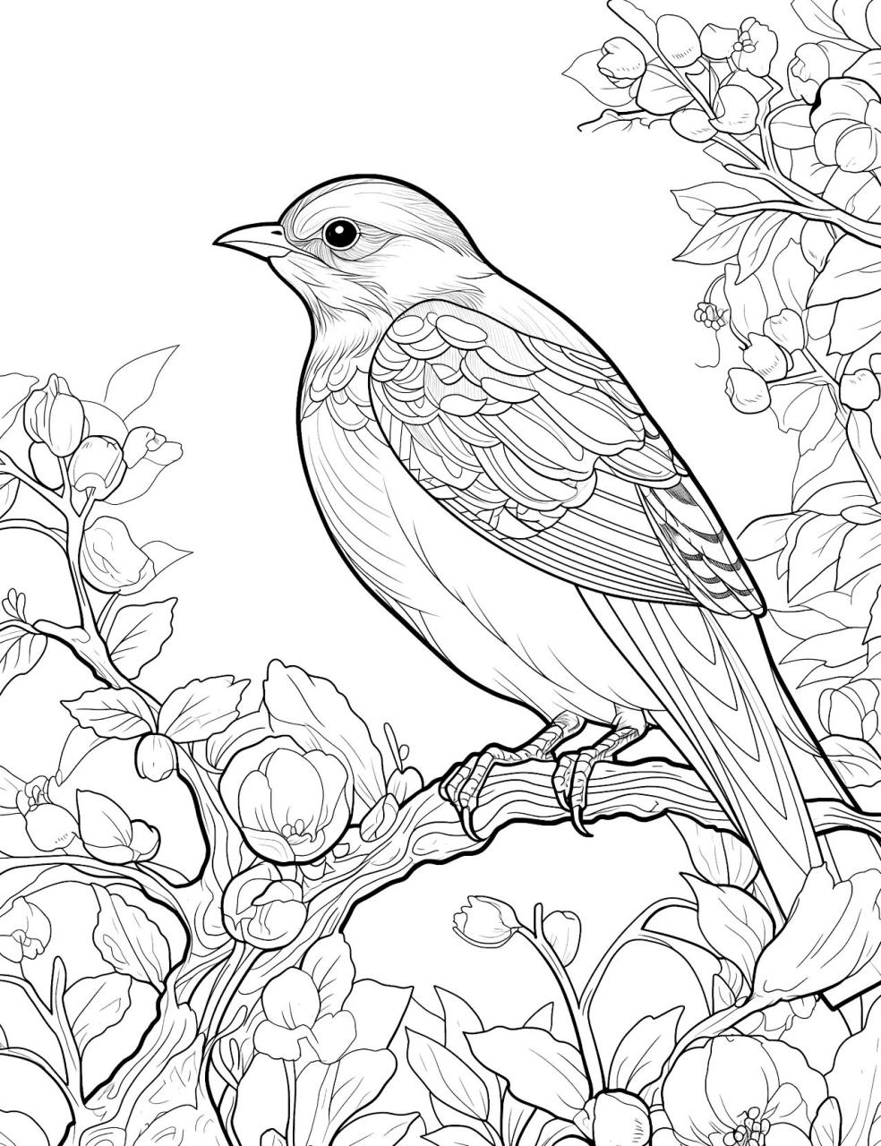 10 Nature Coloring Pages: Beautiful Birds to Print