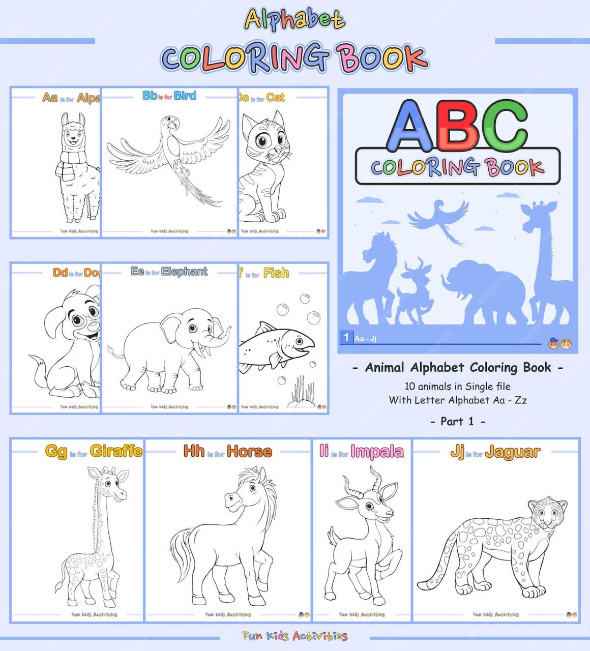 10 Animal Alphabet Coloring Pages for Kids: Unleash Their Creativity and Learning