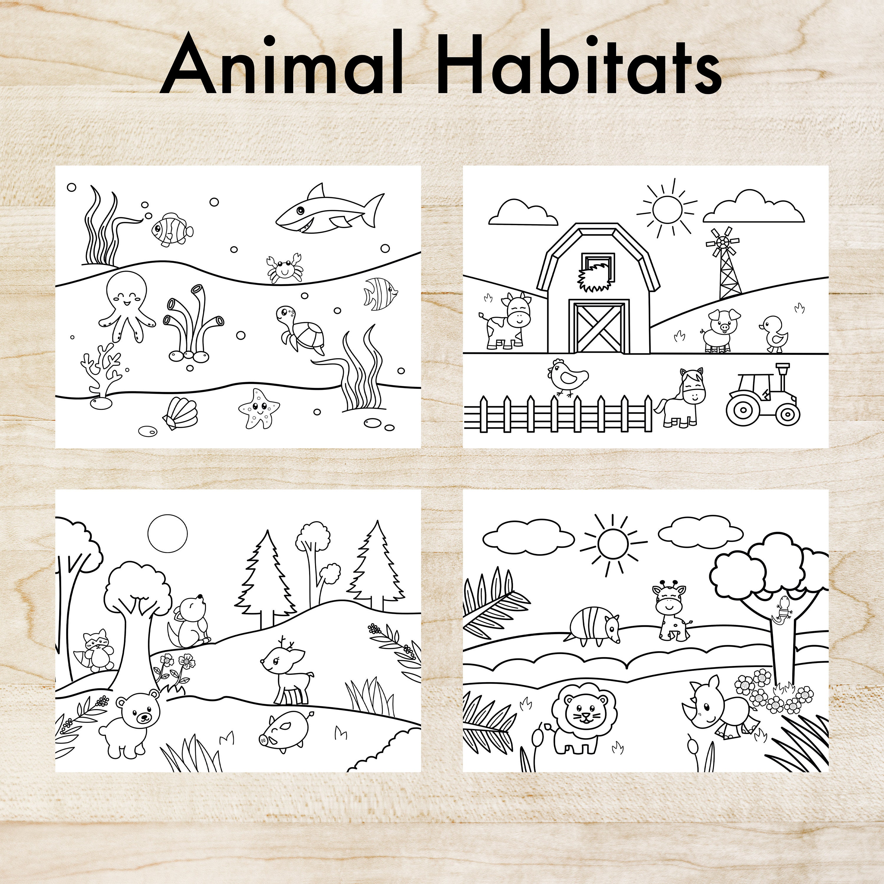 Animal Homes Coloring Pages Free Printable 2