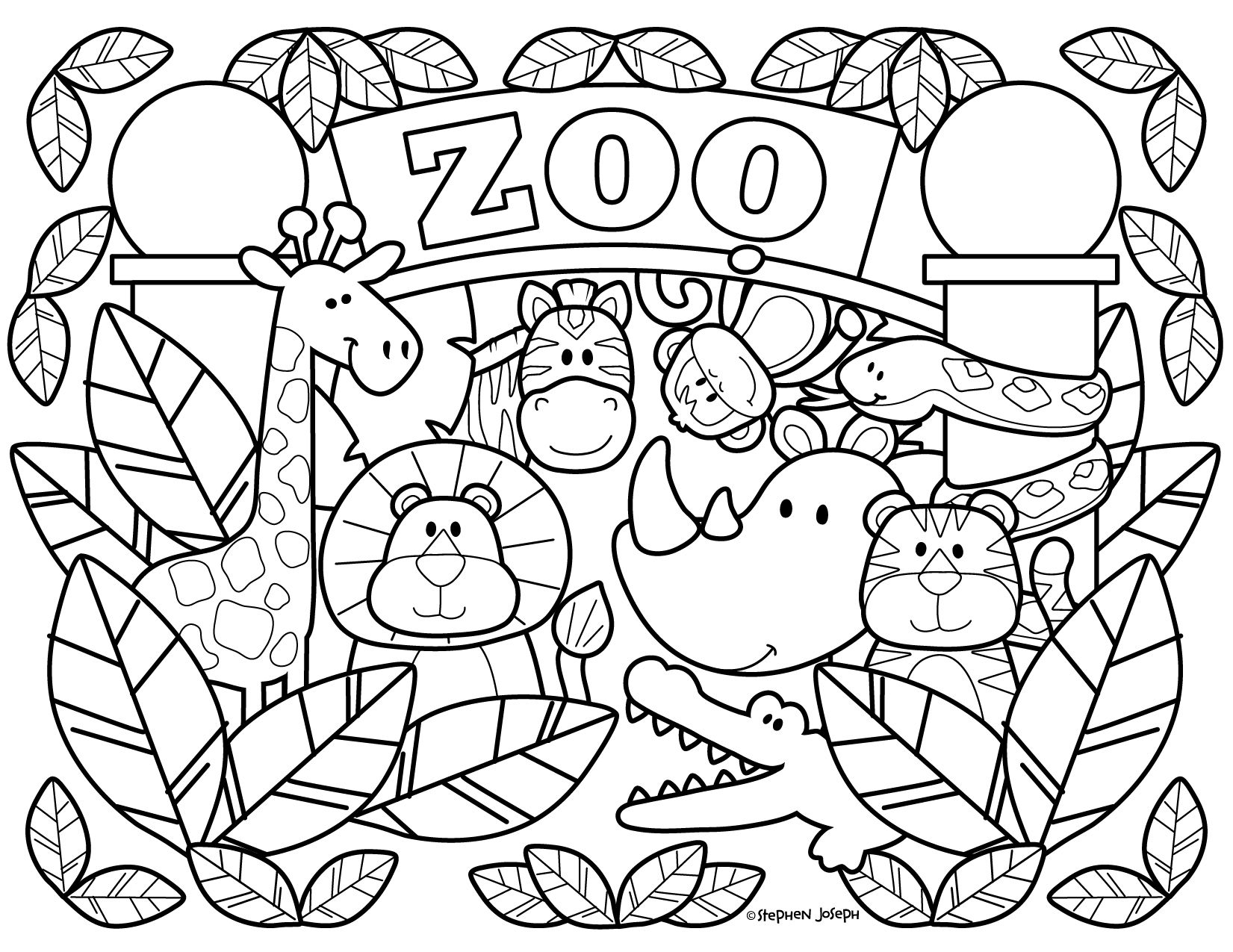 Animal Themed Coloring Pages Free Printable 9