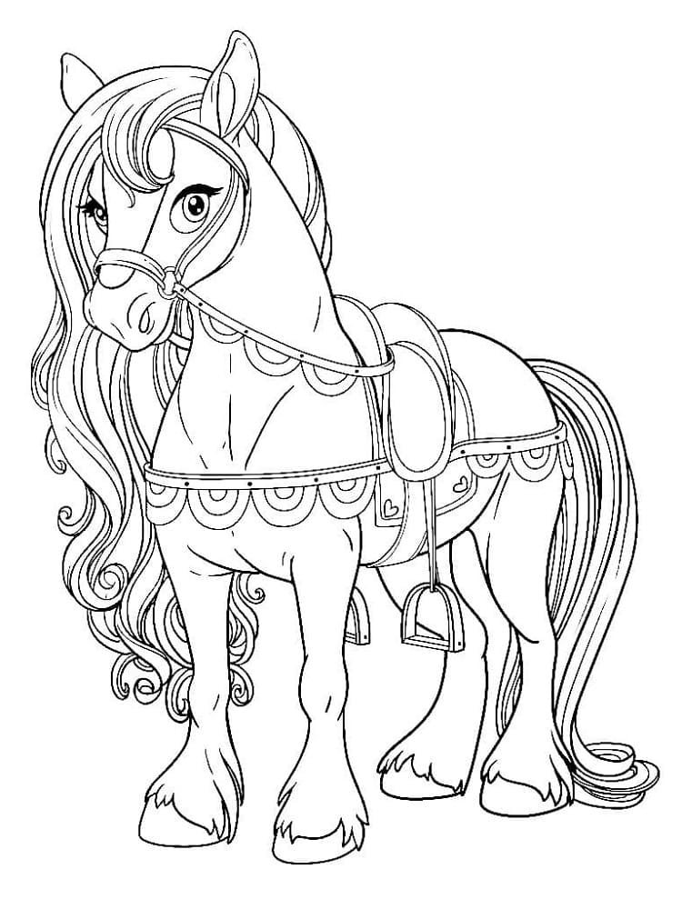 10 Beautiful Horse Coloring Pages for Kids to Color