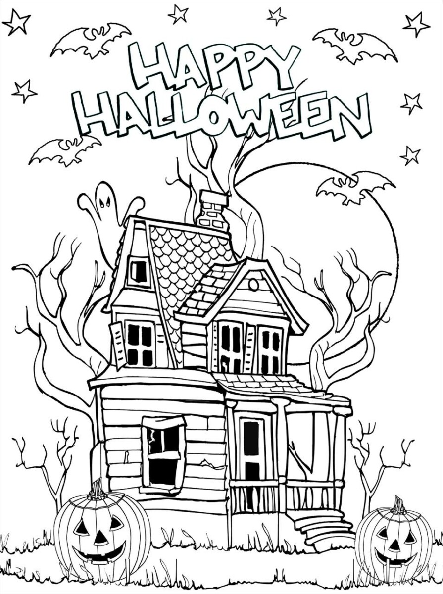 10 Spooky Adult Coloring Pages of Halloween for Fun Nights