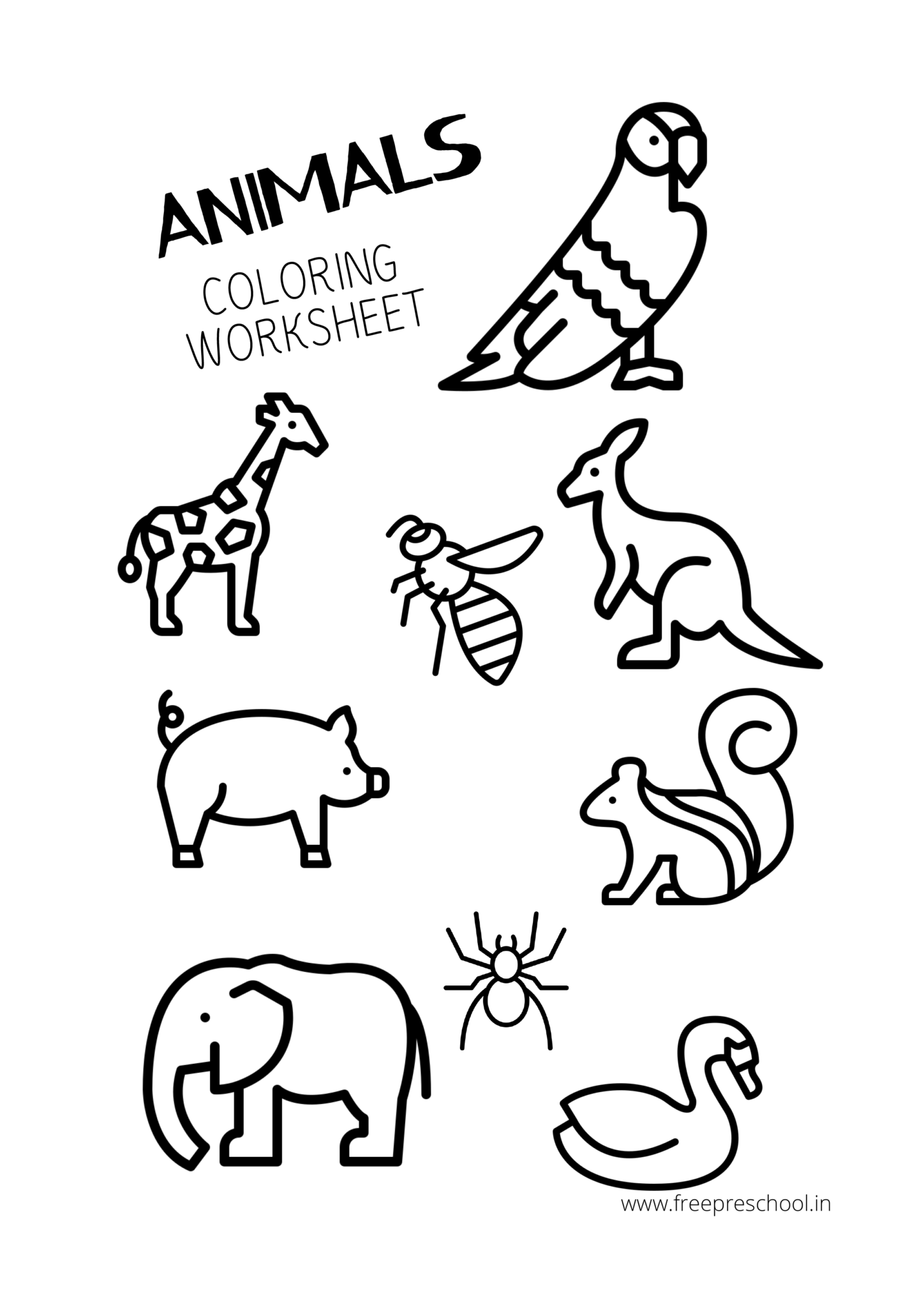 Domestic Animal Coloring Pages for Kids Free Printable 14