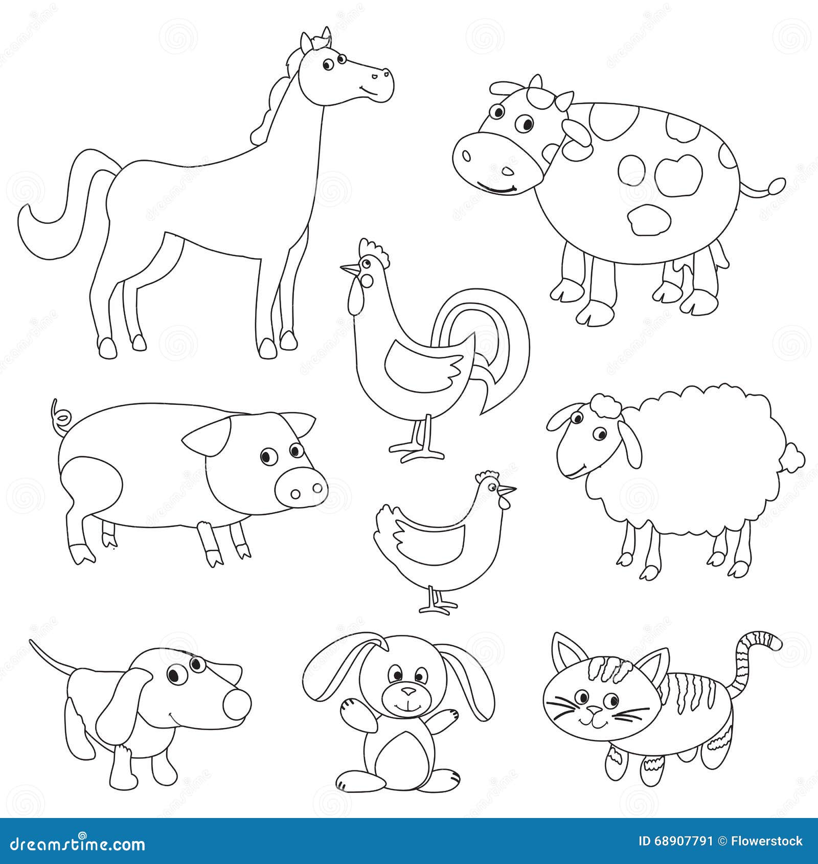 Domestic Animal Coloring Pages for Kids Free Printable 8