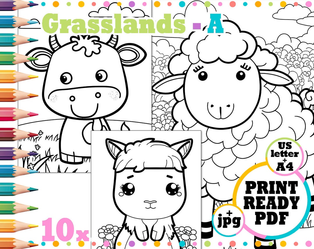 10 Grassland Animal Coloring Pages for Nature-Loving Kids