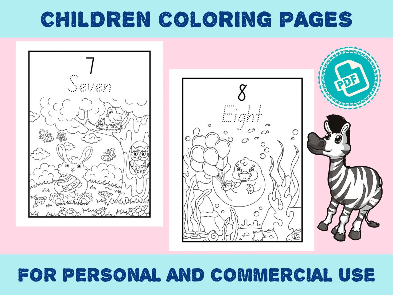 10 Animal Number Coloring Pages for Educational Fun