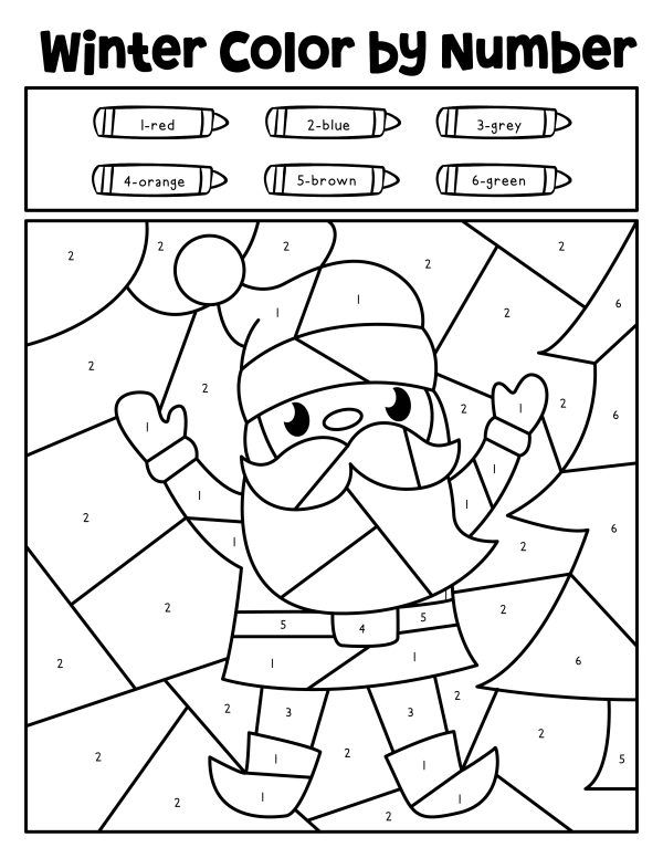 11+ Christmas Color by Number Addition Printable Free 4