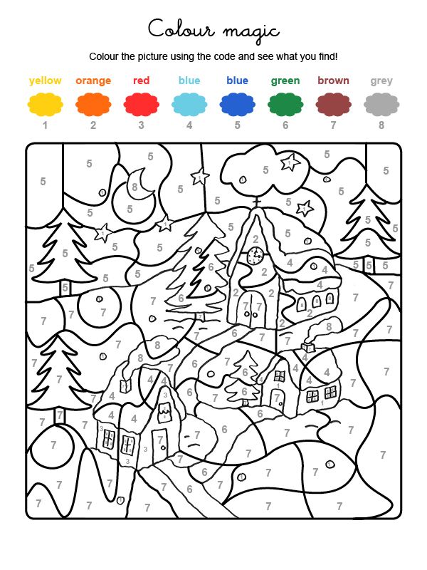 11+ Christmas Color by Number Addition Printable Free 8