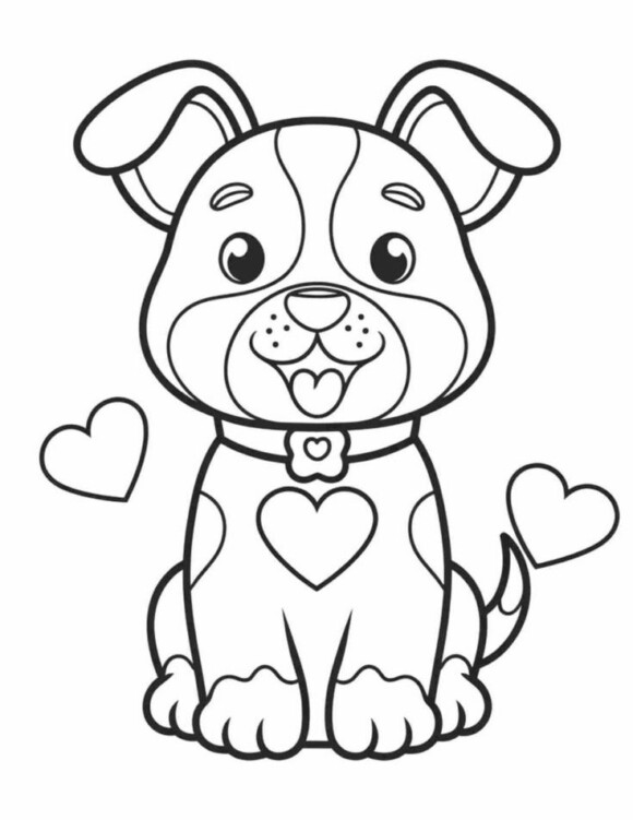 5+ Puppy Valentine's Coloring Pages Activities for Kids 2