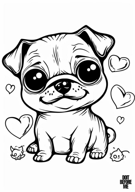 5+ Puppy Valentine's Coloring Pages Activities for Kids 4