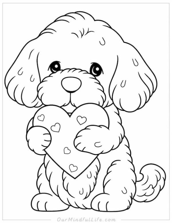 5+ Puppy Valentine's Coloring Pages Activities for Kids 5