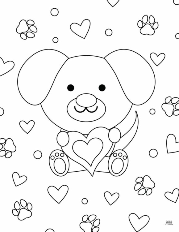 5+ Puppy Valentine's Coloring Pages Activities for Kids 6